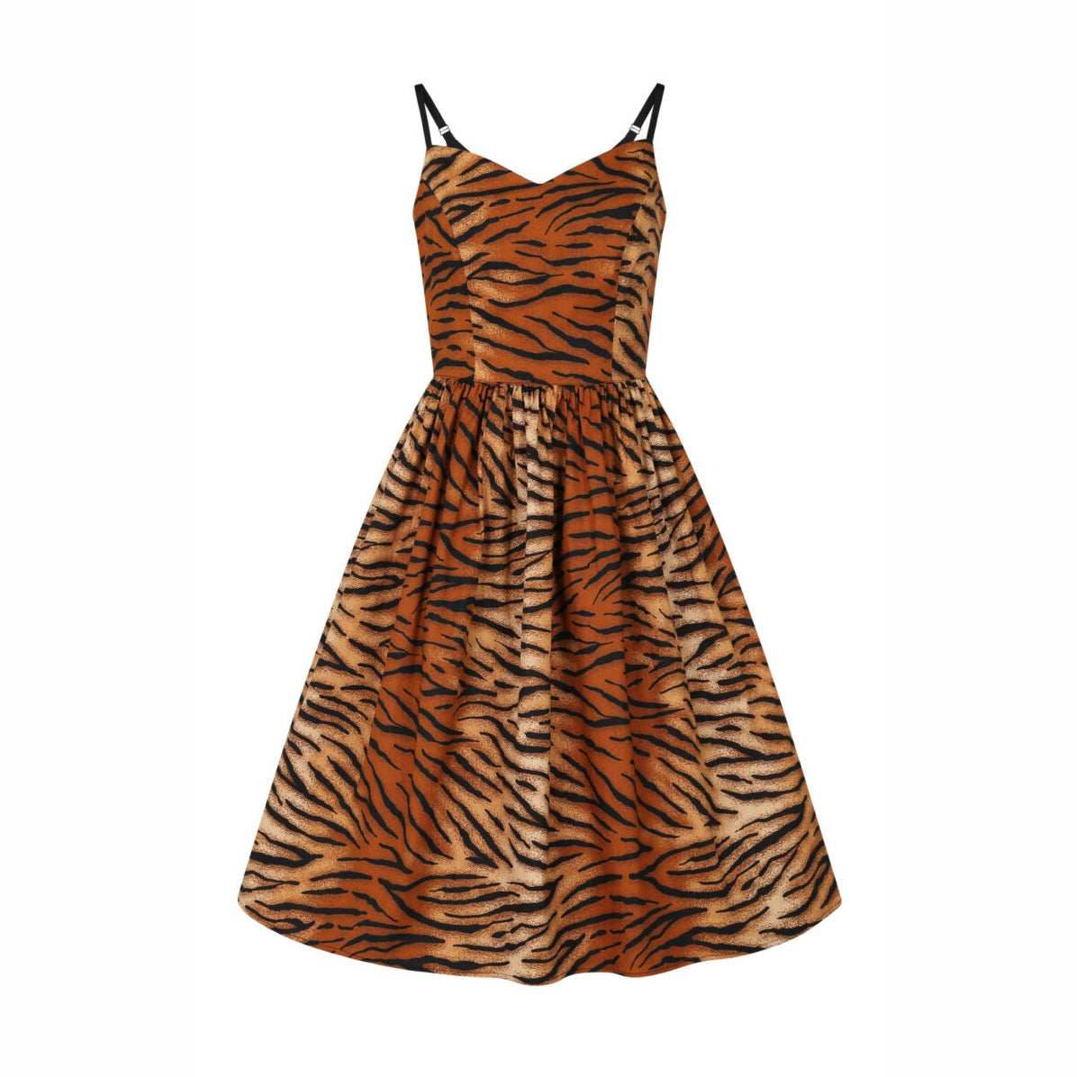Vestido Estampado Tora 50s dress brown