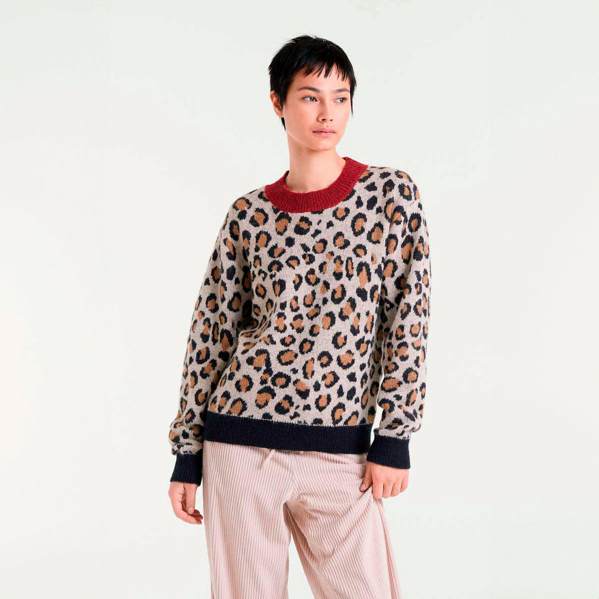 Jersey Jacquard Mini Leopard