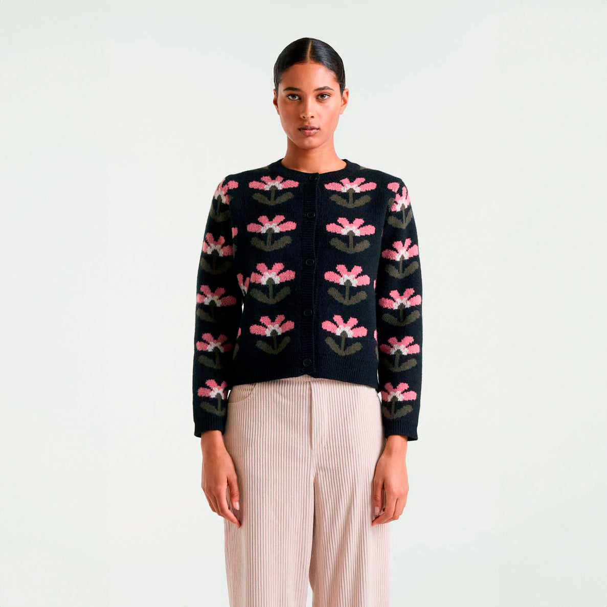 Baboushka Big Print Jacquard Cardigan