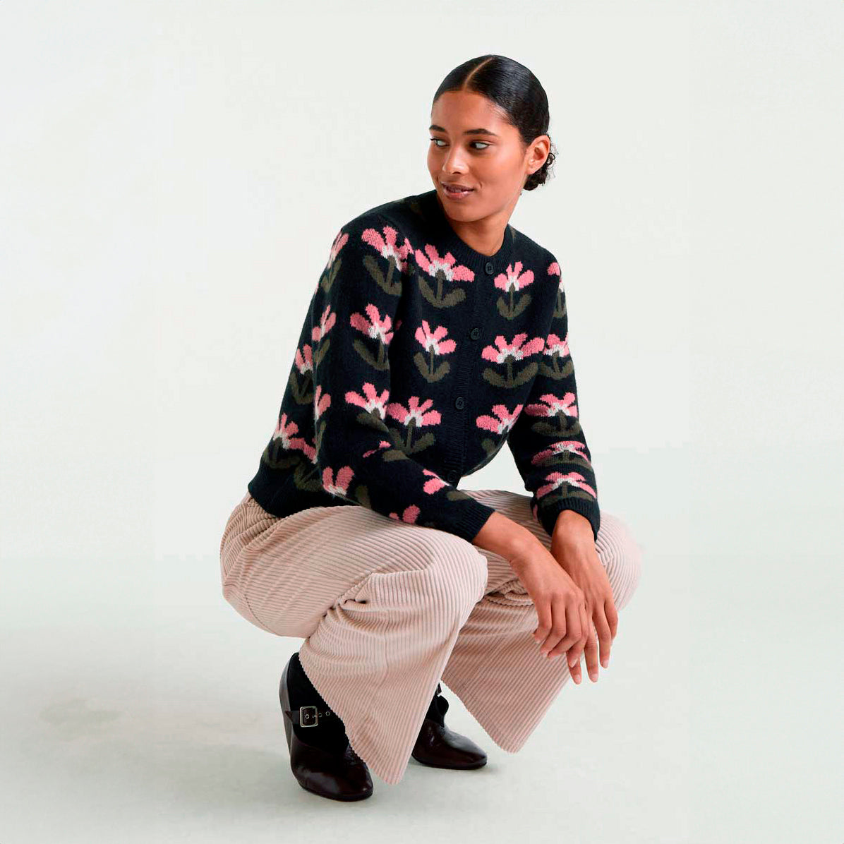 Baboushka Big Print Jacquard Cardigan