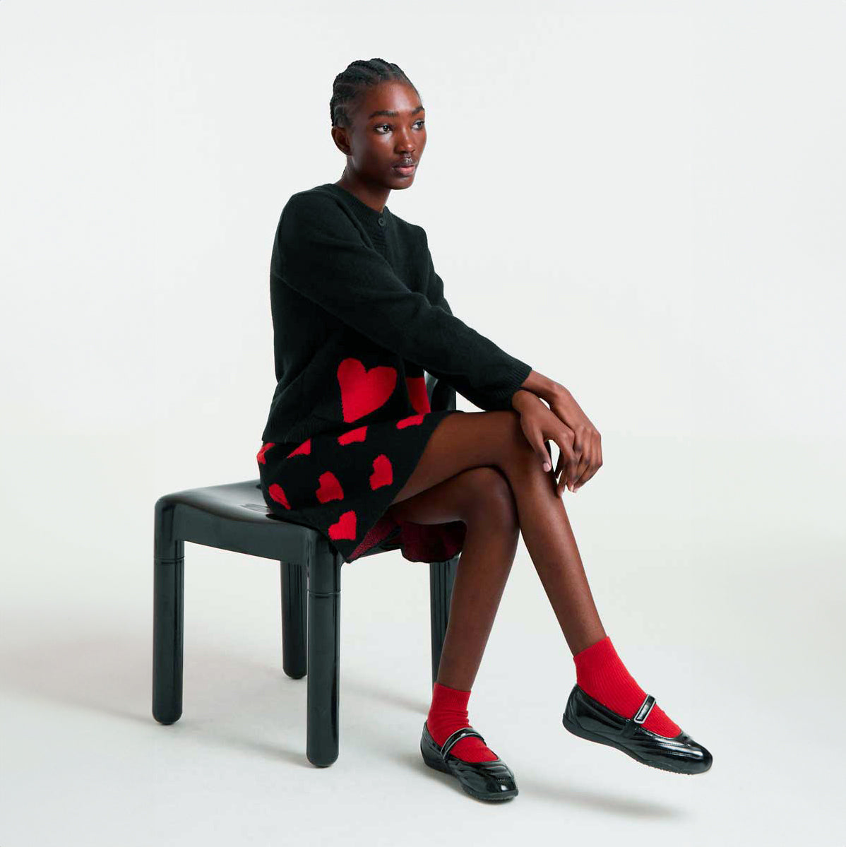 Falda corta con estampado Heart Attack Small