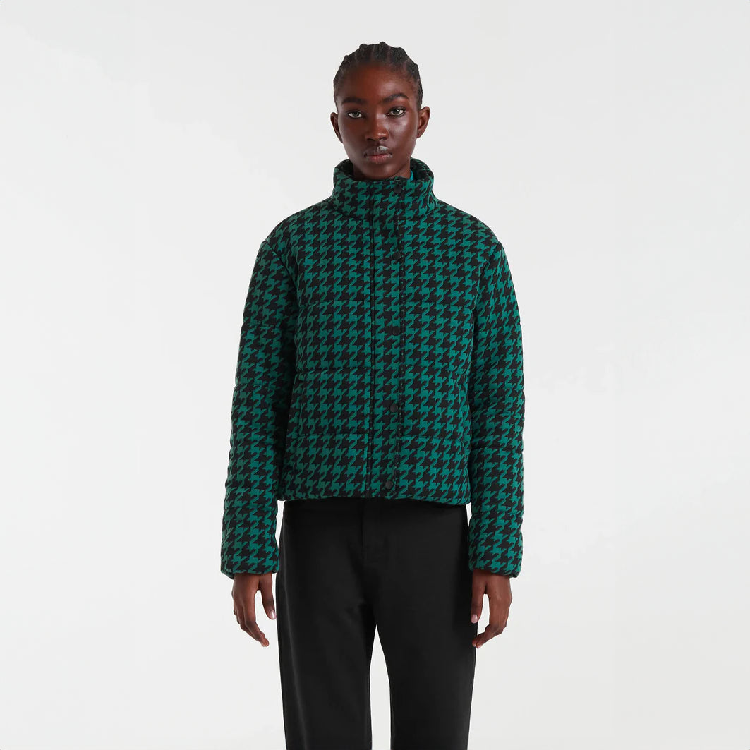 Abrigo acolchado pata de gallo