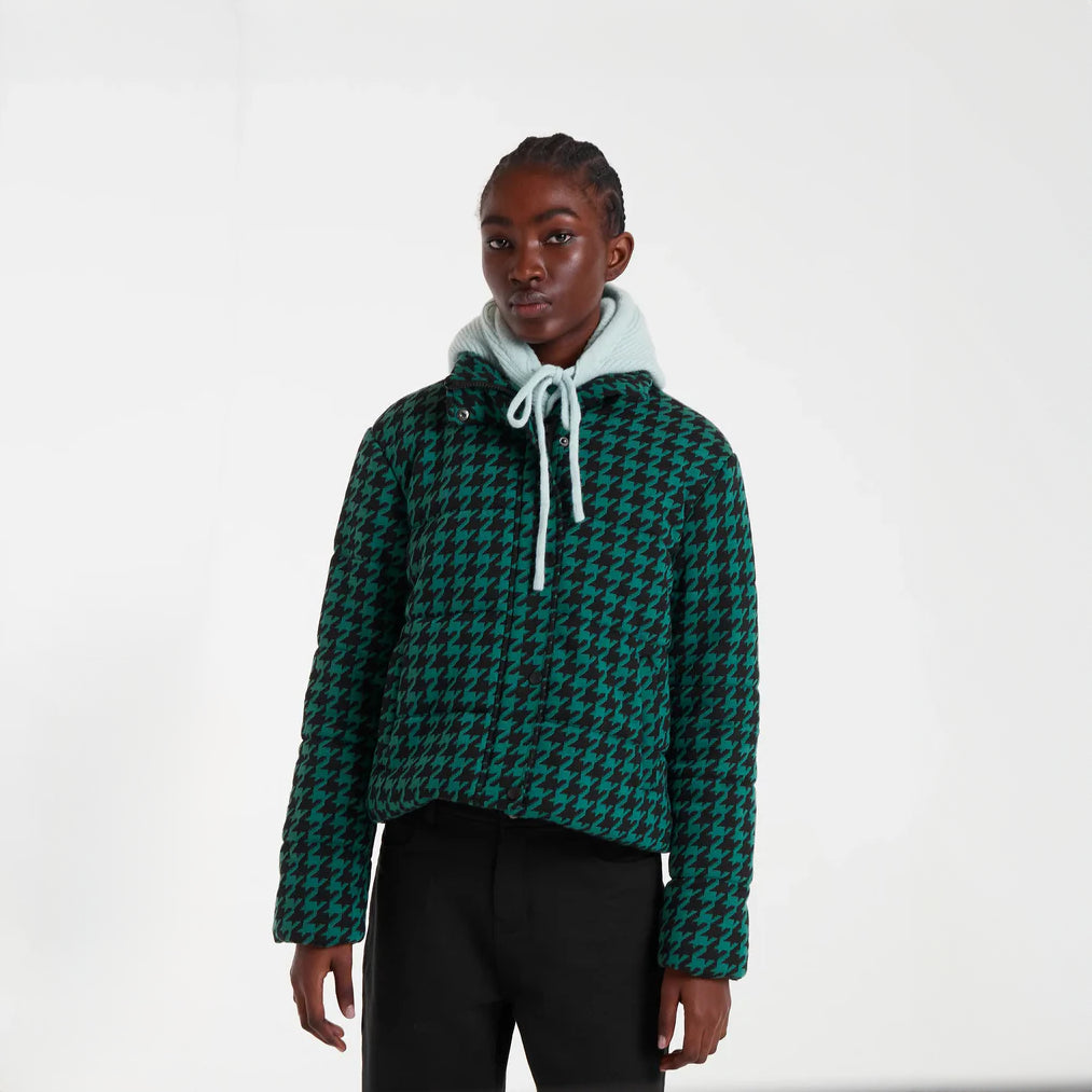 Abrigo acolchado pata de gallo