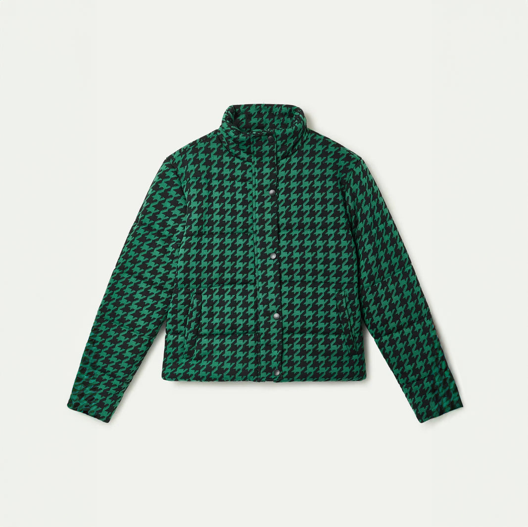 Abrigo acolchado pata de gallo