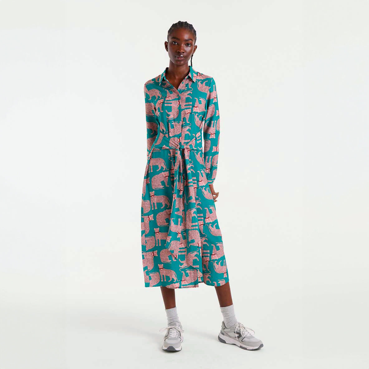 Vestido midi con estampado Onca