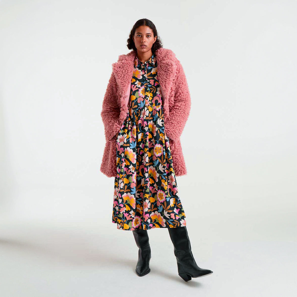 Vestido midi con estampado Baboushka