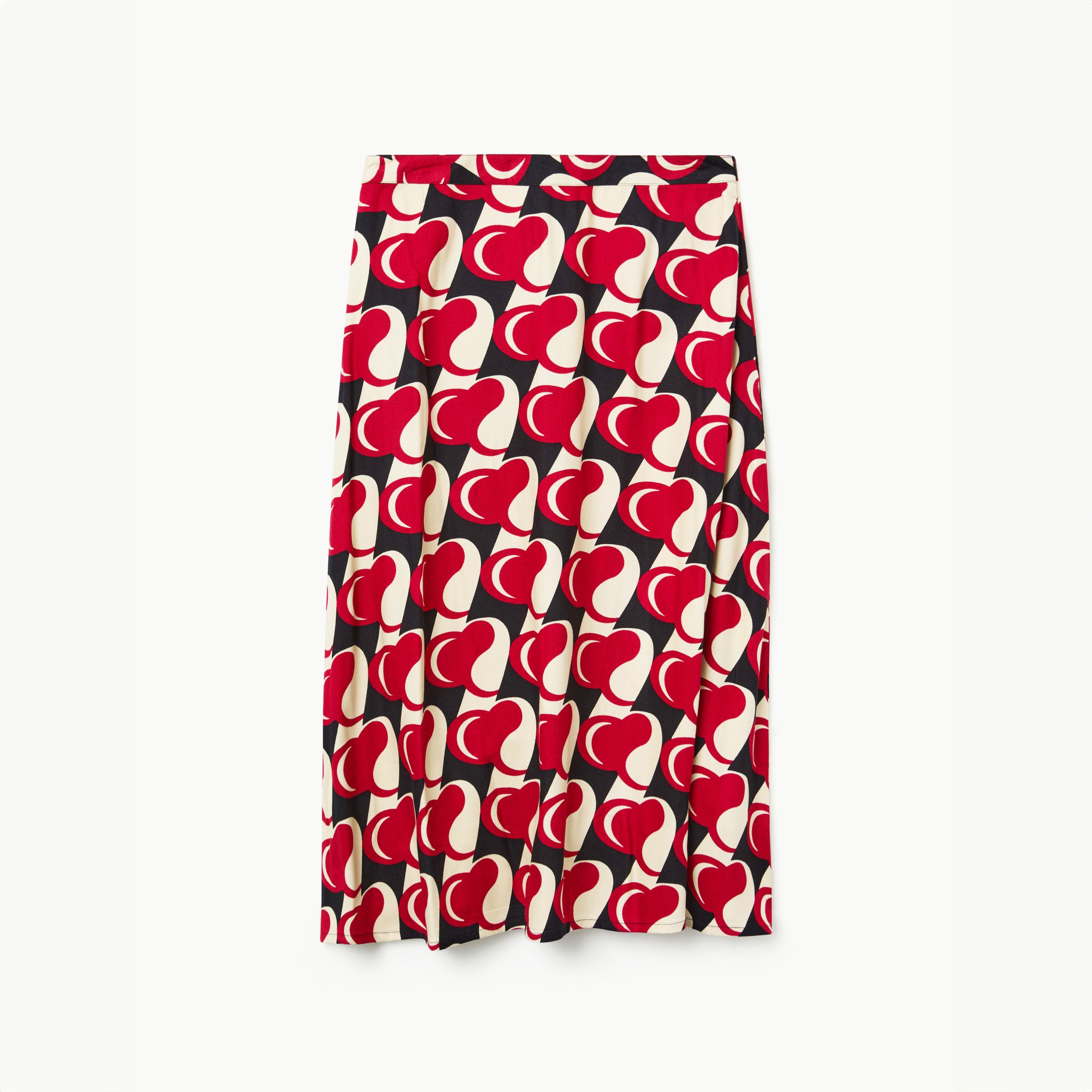 Falda midi con estampado Heart Attack