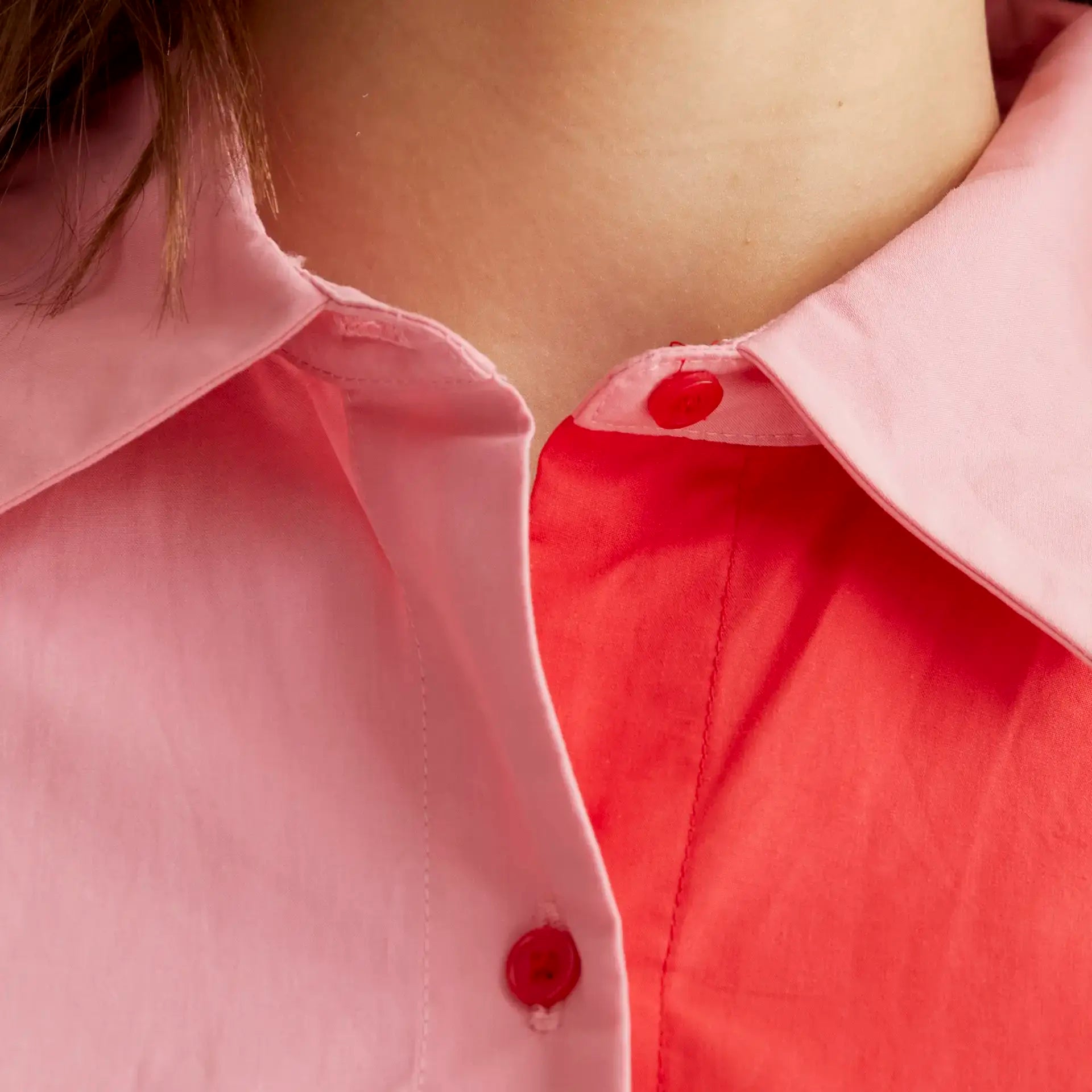 Camisa bicolor rosa y rojo