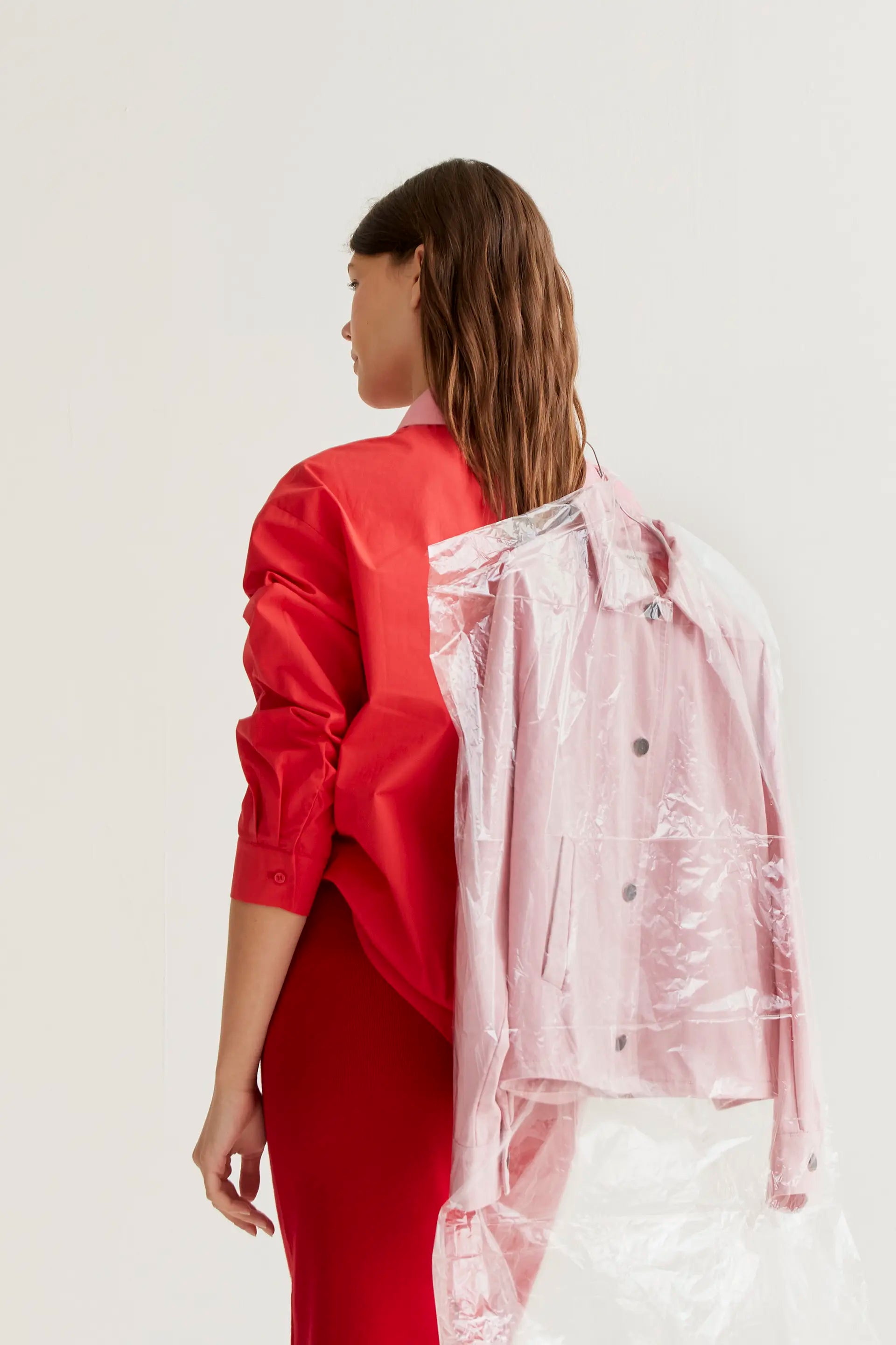 Camisa bicolor rosa y rojo