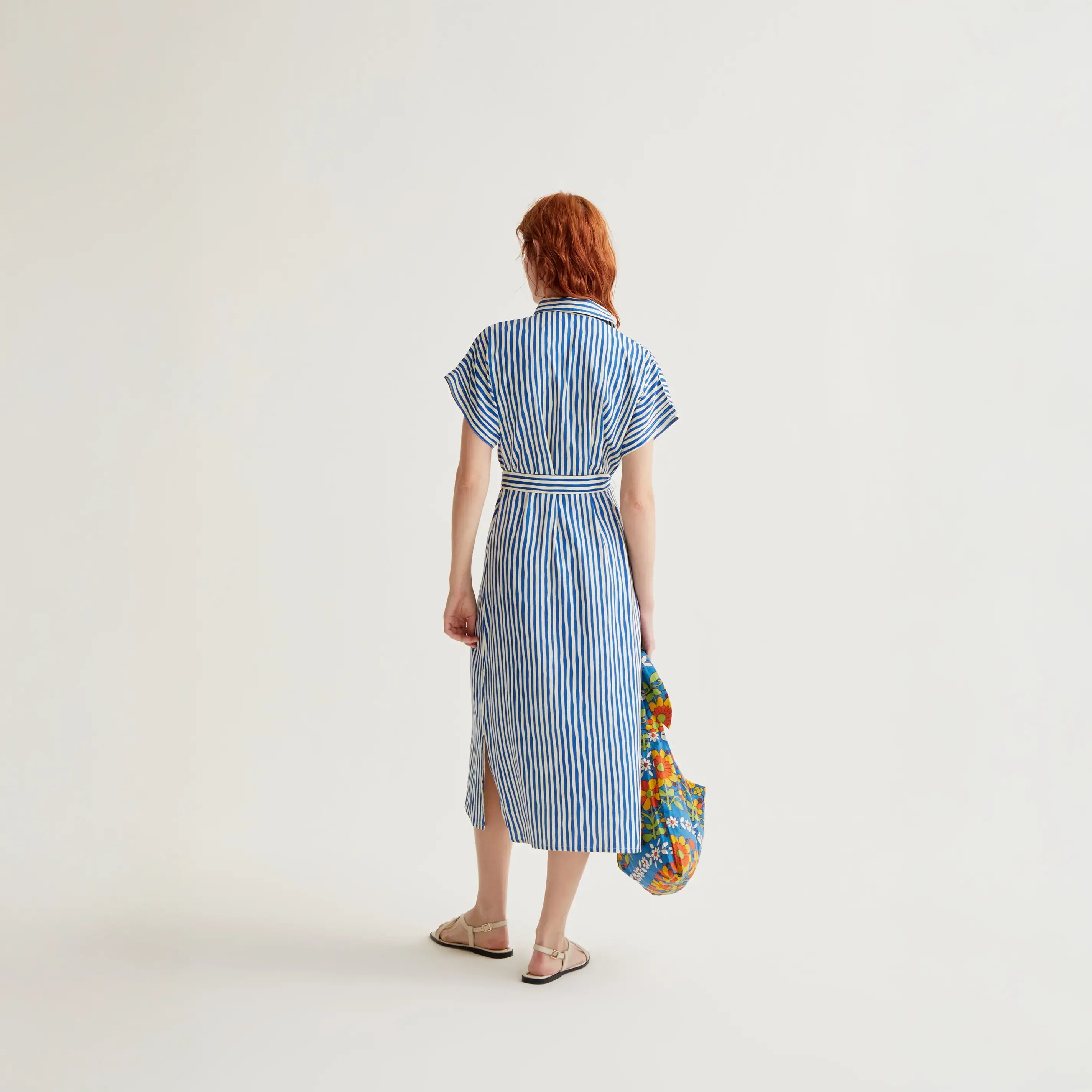 Vestido midi con estampado Lavagna Blue