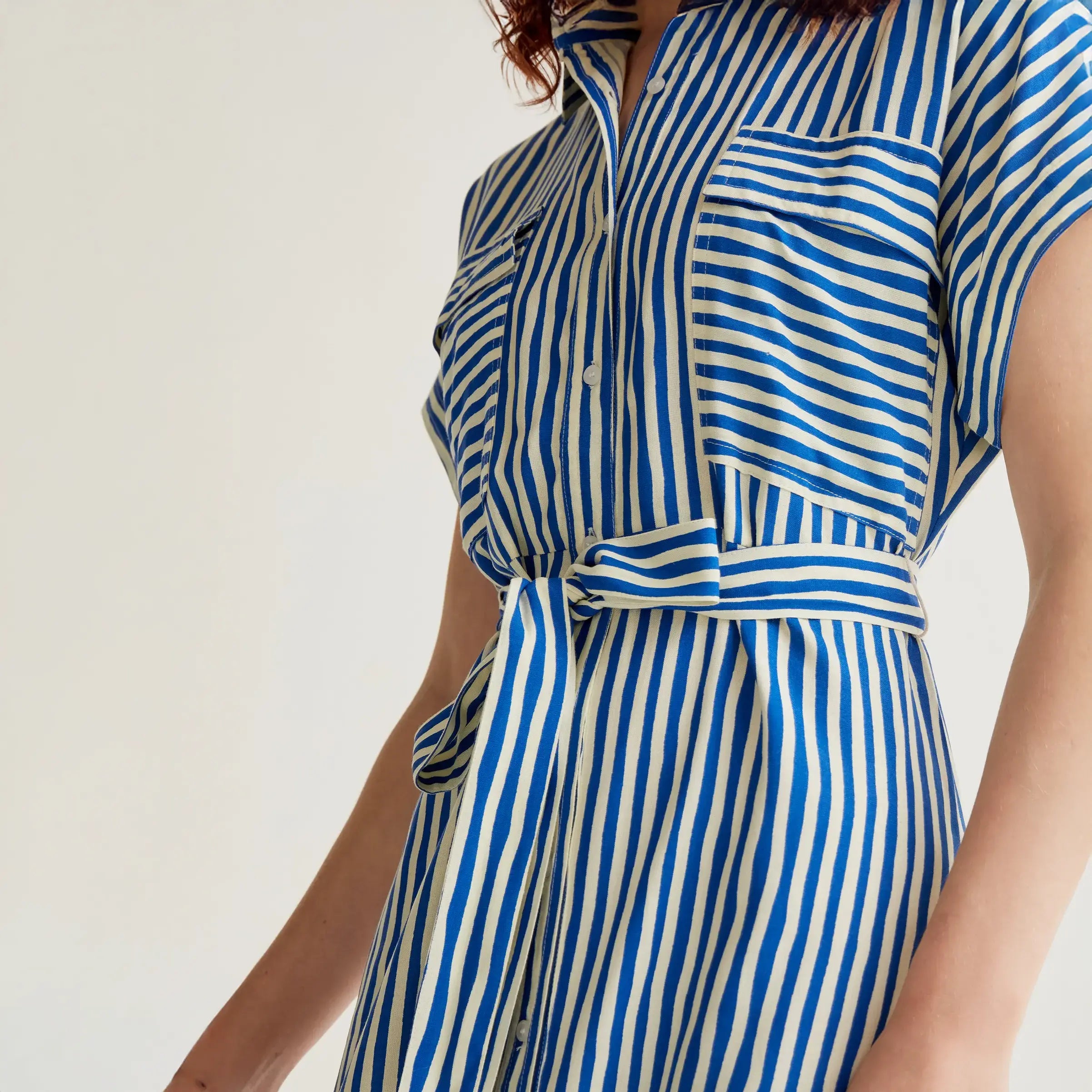 Vestido midi con estampado Lavagna Blue