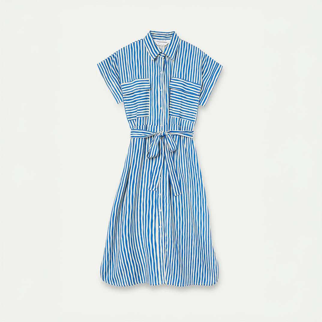 Vestido midi con estampado Lavagna Blue