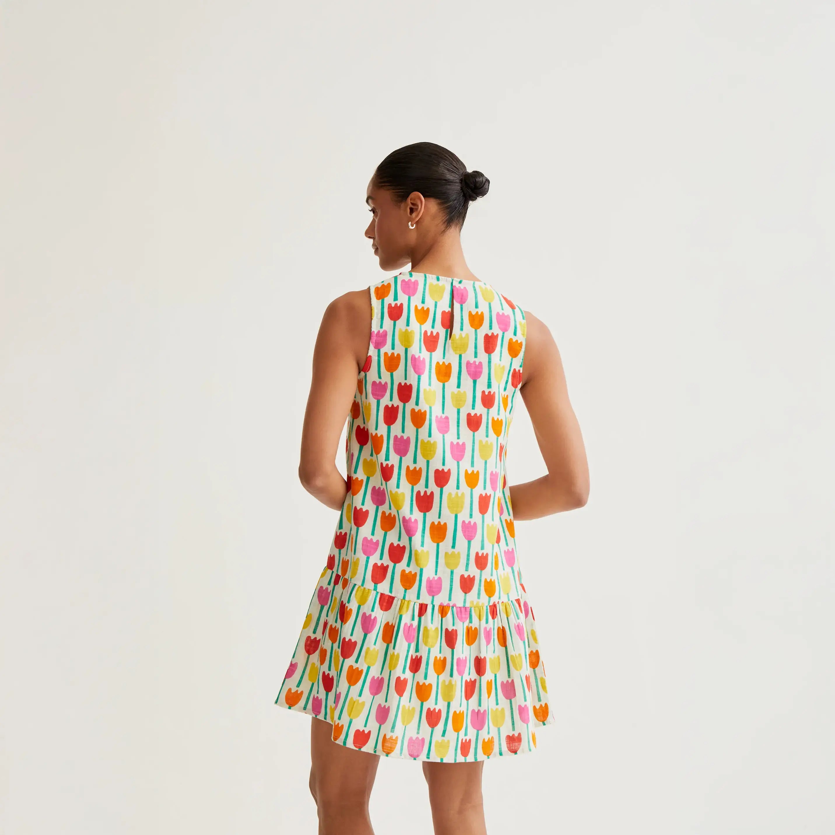 Vestido corto con estampado Tulipa