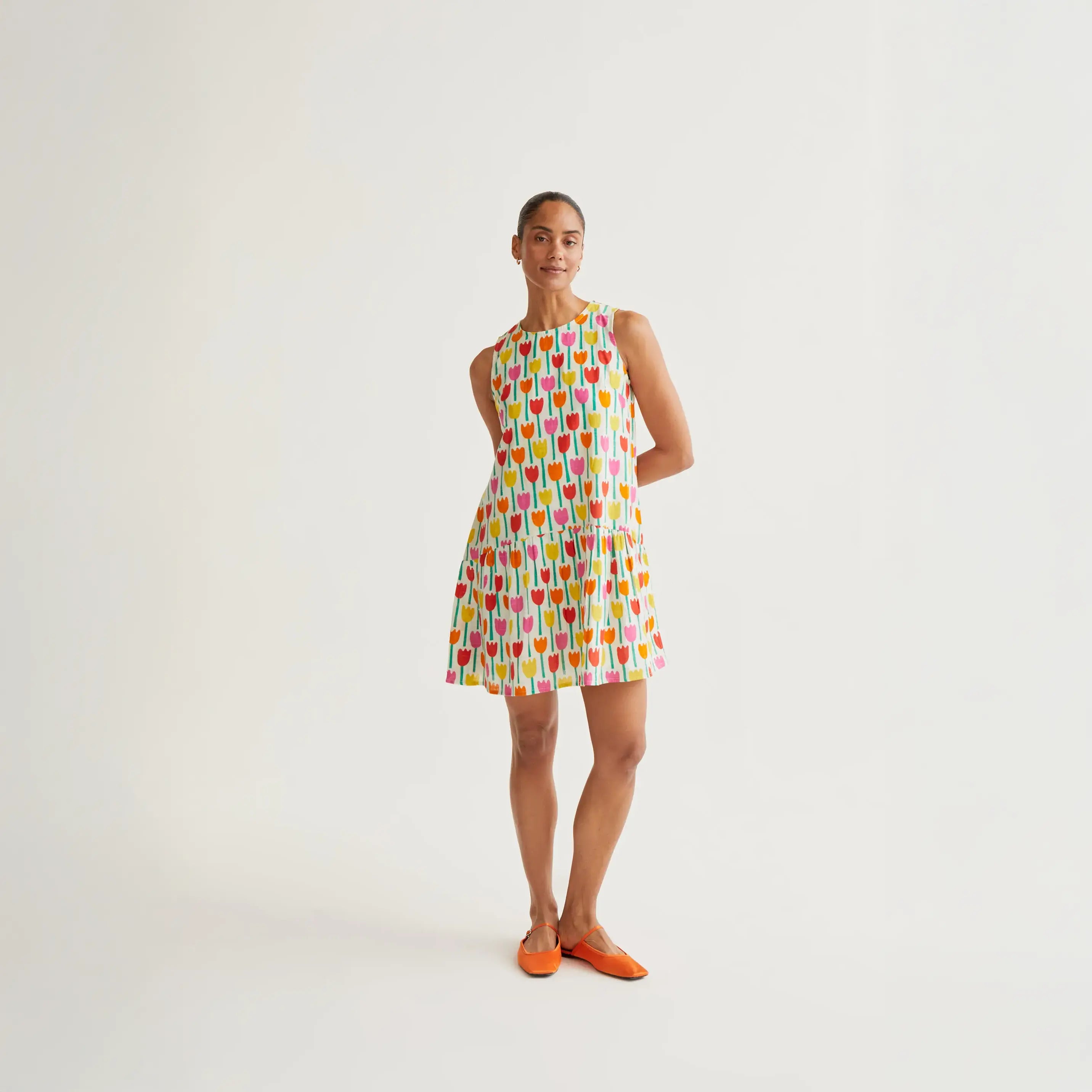 Vestido corto con estampado Tulipa