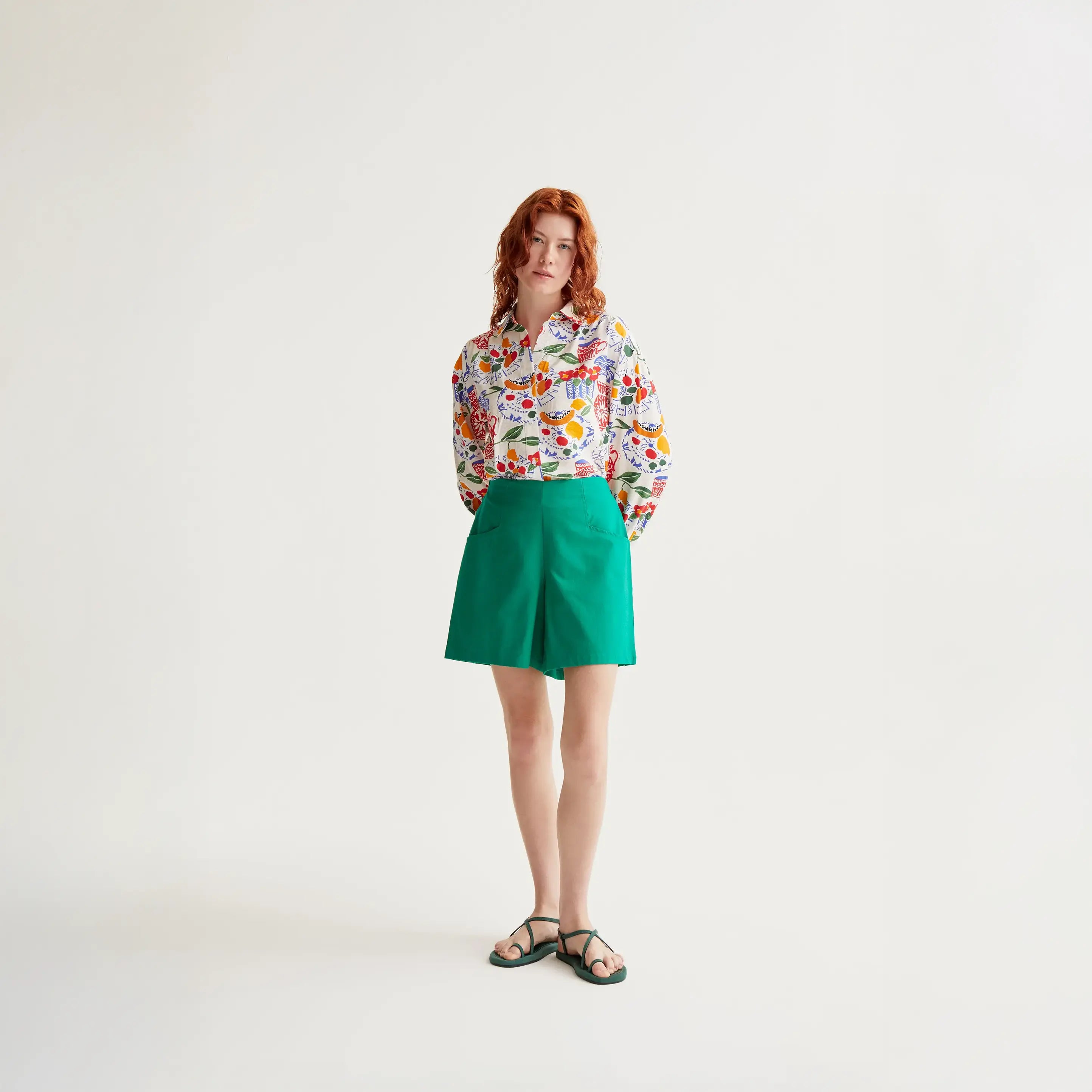 Shorts 100% algodón verde