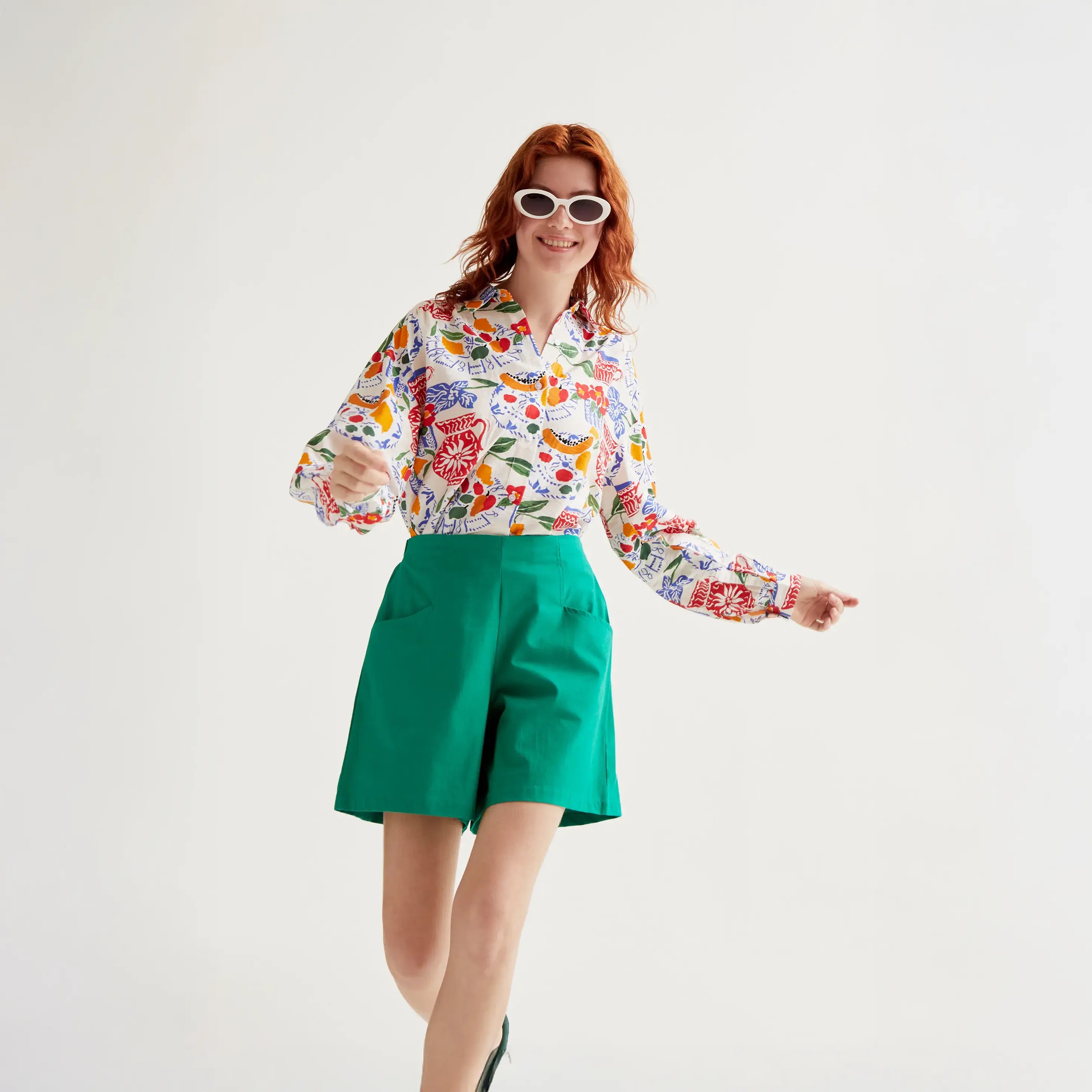 Shorts 100% algodón verde