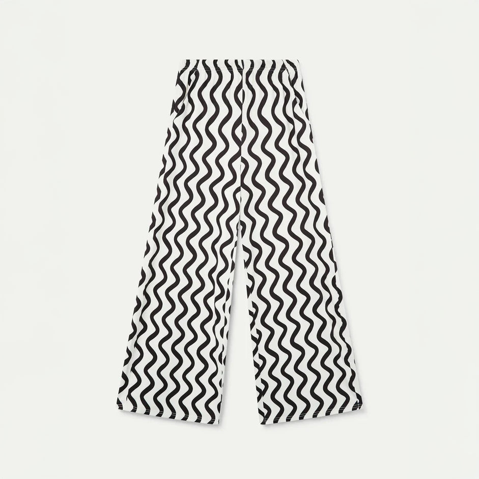 Pantalón con estampado Wave Black & White