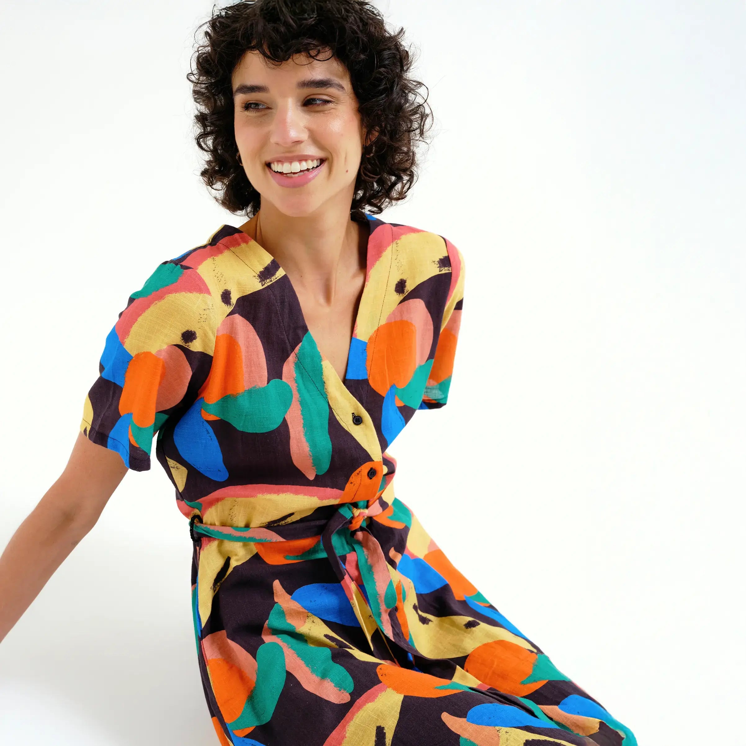 Vestido corto con estampado Tutti Frutti Big