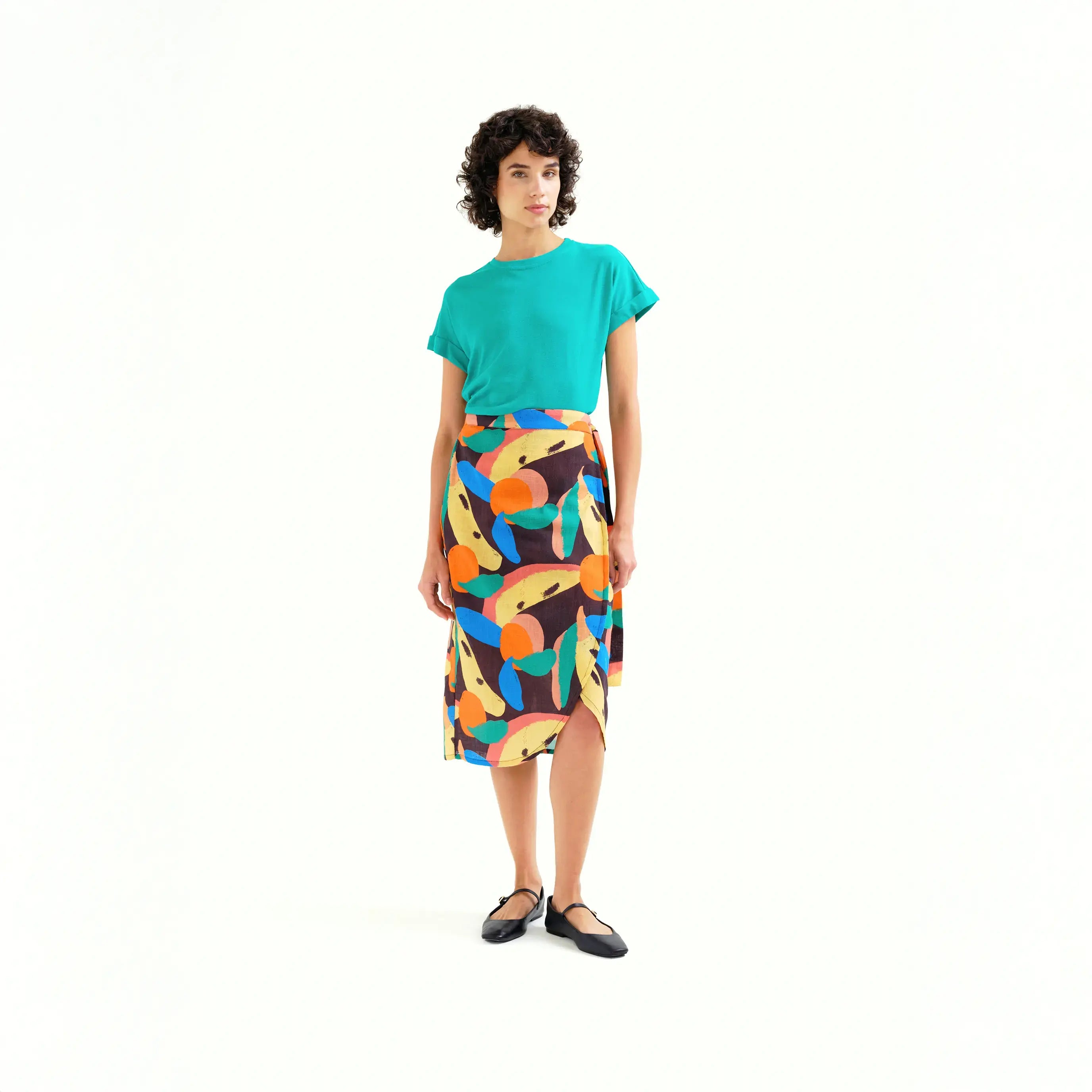 Falda midi con estampado Tutti Frutti Big