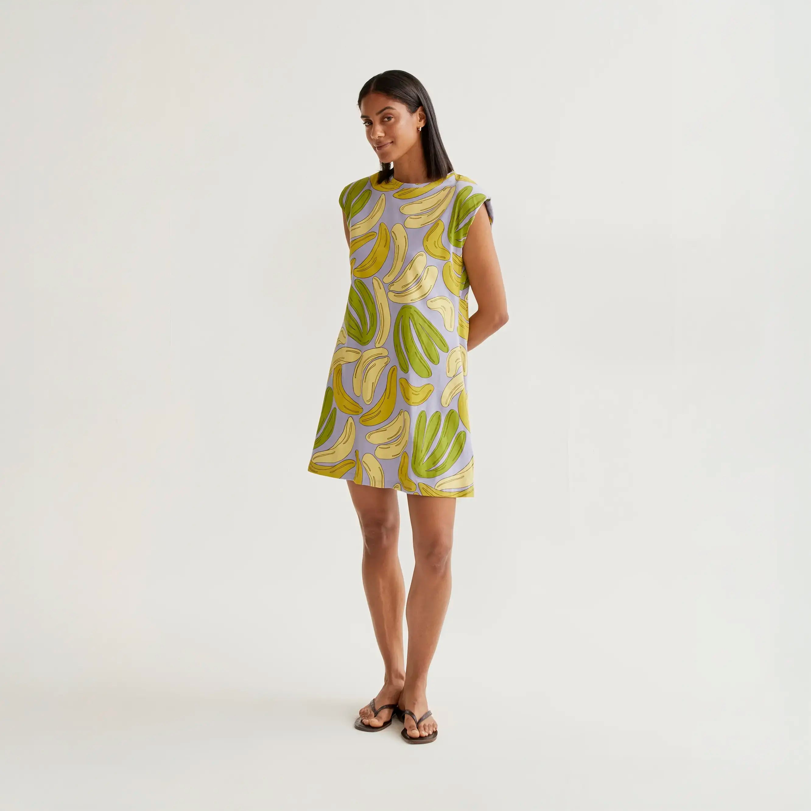 Robe courte imprimé bananes