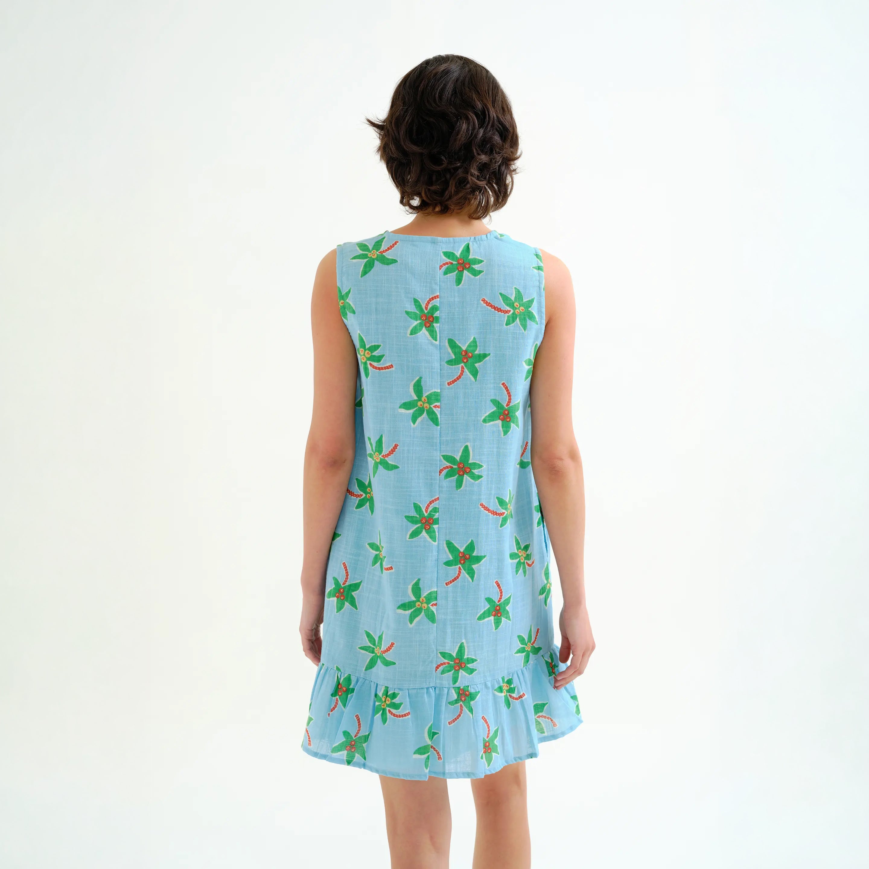 Vestido corto con estampado Cocotero Small