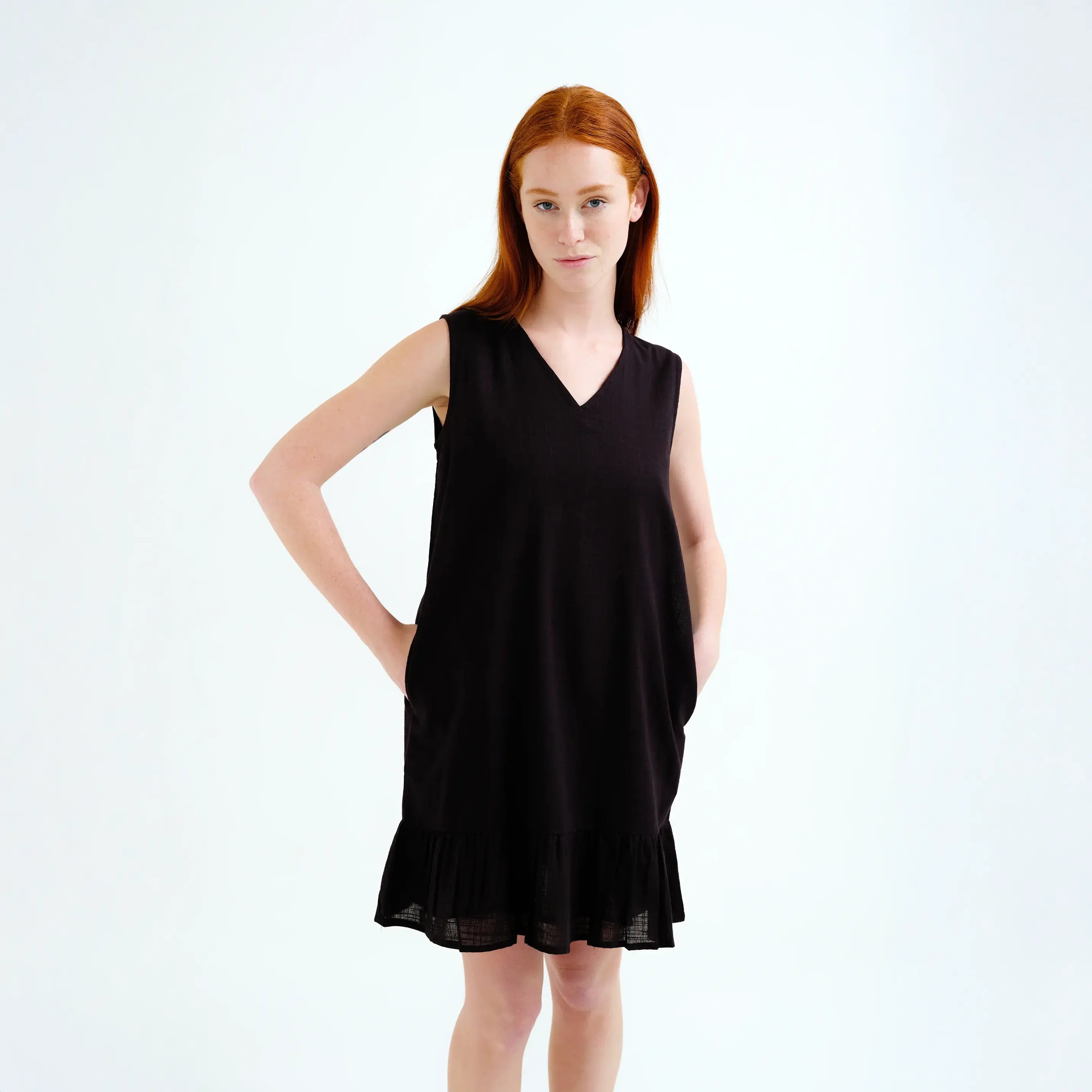 Vestido corto 100% algodón negro