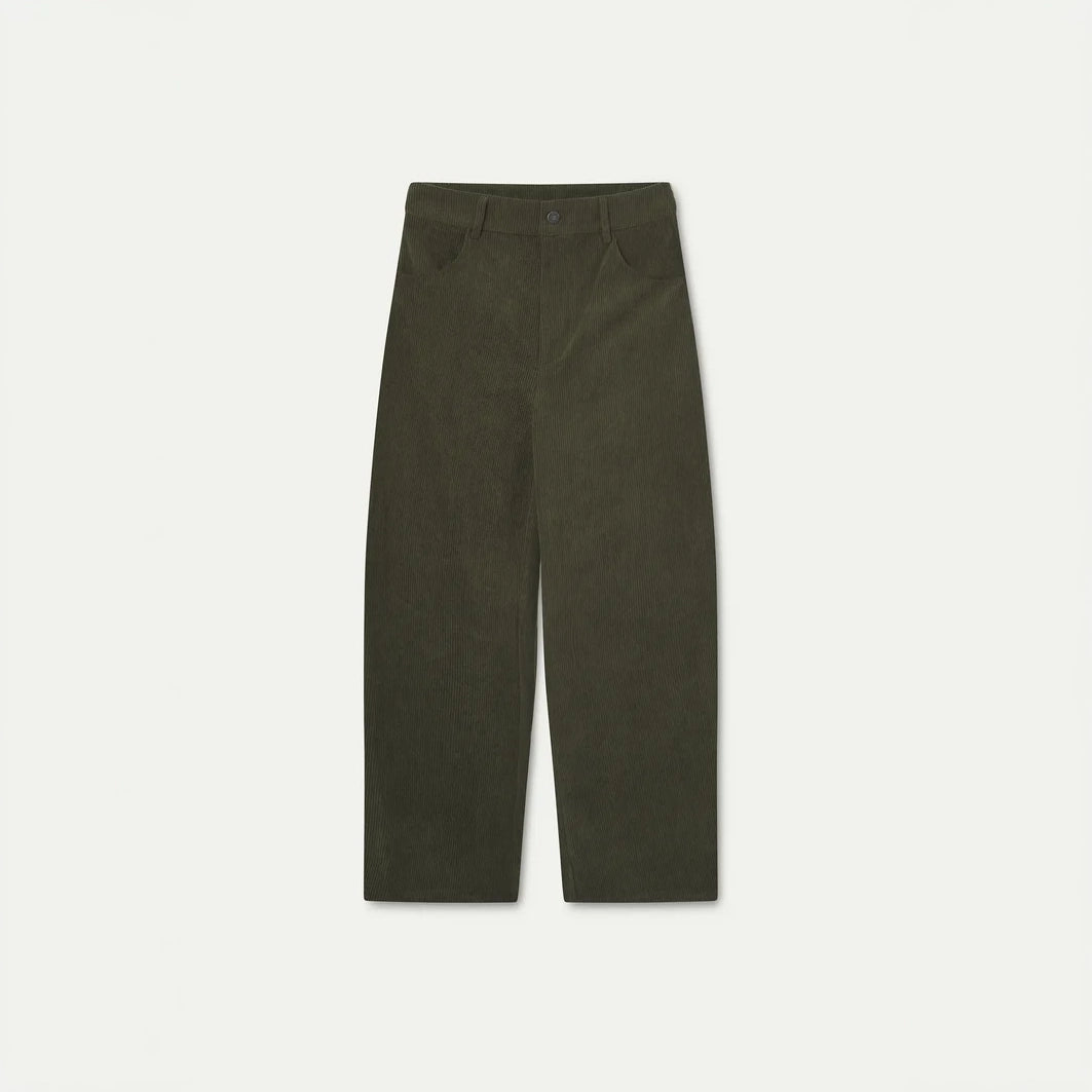 Pantalón de Pana Marrón Café Pernera Recta Curva