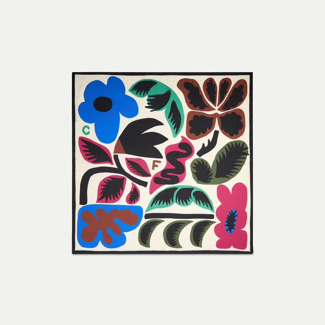 Pañuelo Cuadrado Estampado Floral Artístico Neo Garden