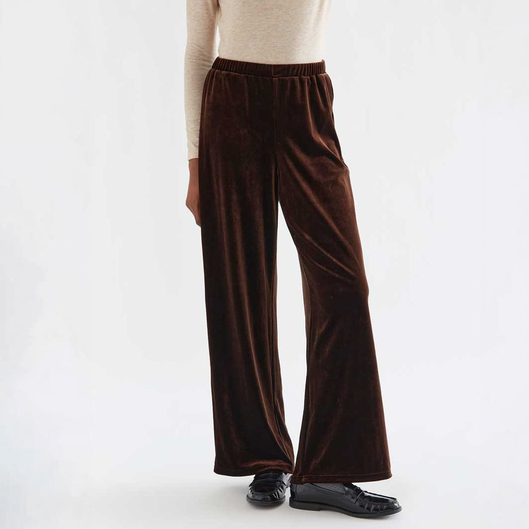 Pantalón de Terciopelo Marrón Chocolate Pernera Ancha