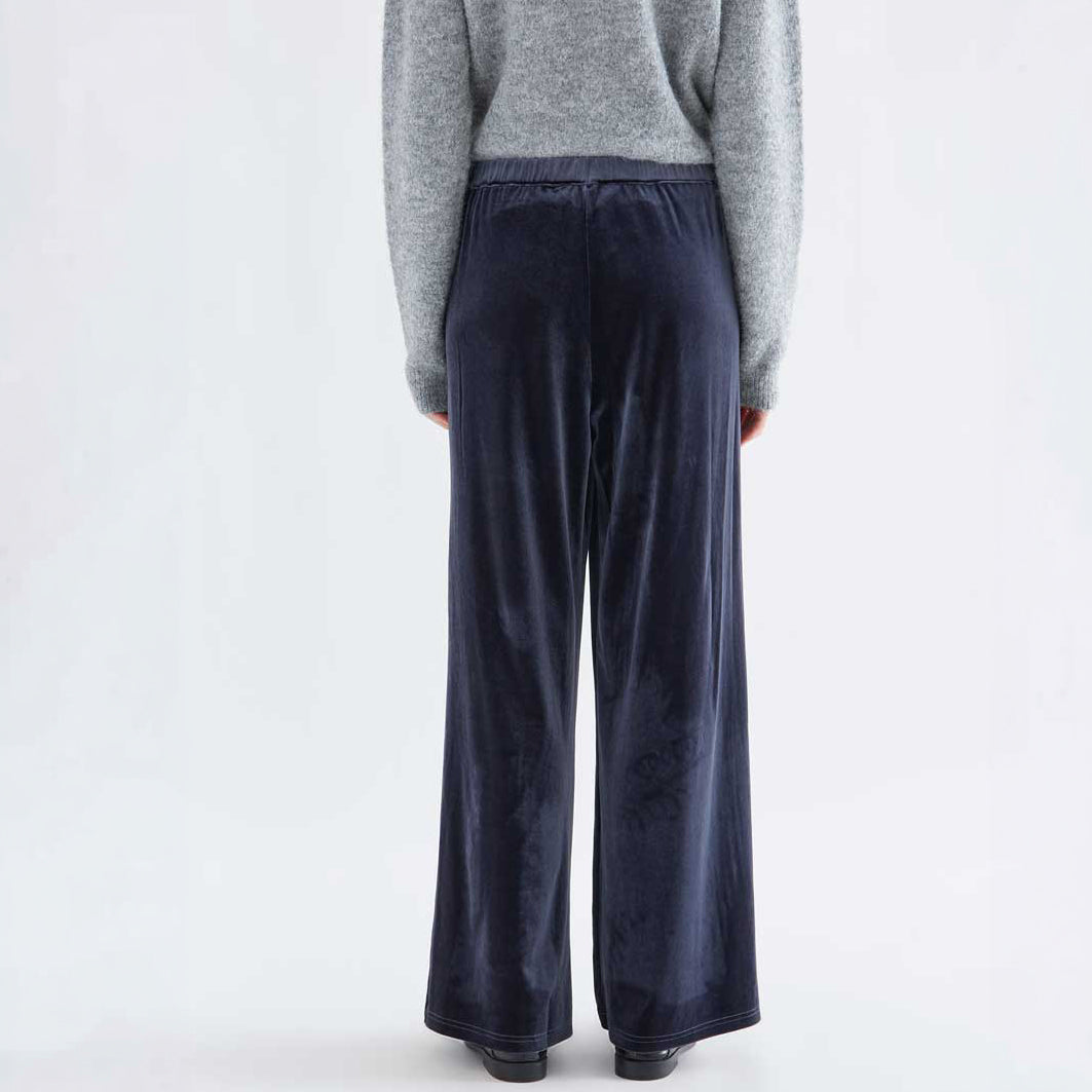 Pantalón de Terciopelo Azul Noche Pernera Ancha