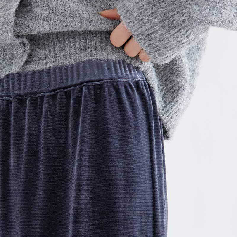 Pantalón de Terciopelo Azul Noche Pernera Ancha