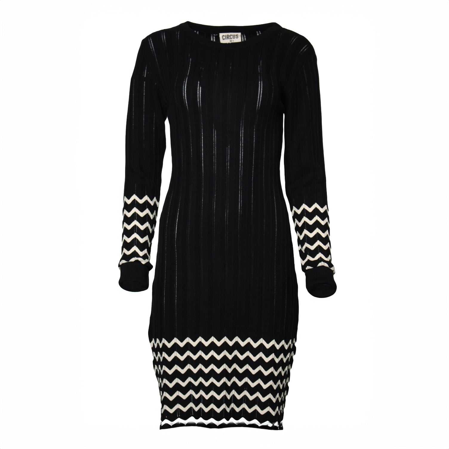 Vestido Weavy negro y beige