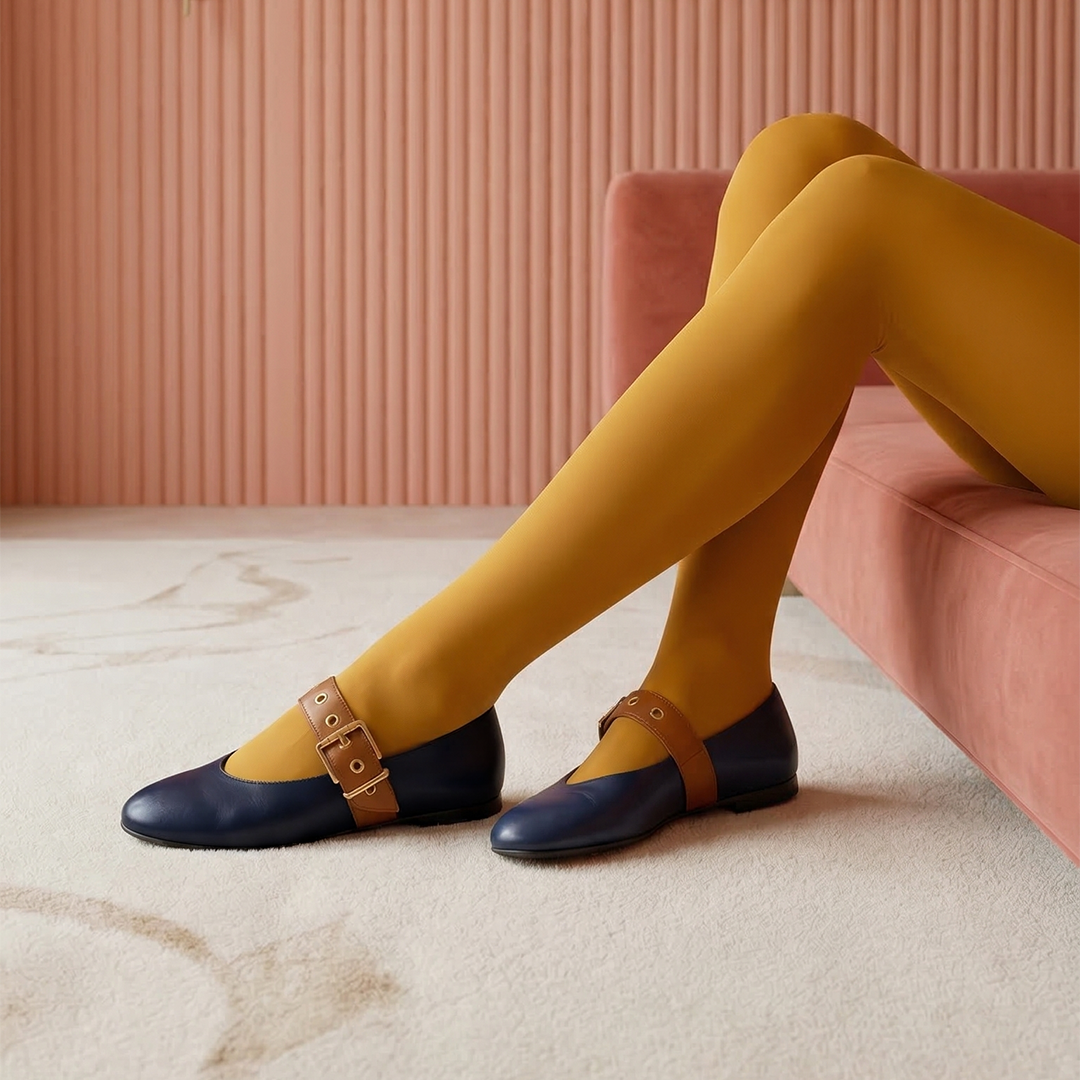 Nina azul marino y marrón