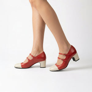 Marcela Red and Beige
