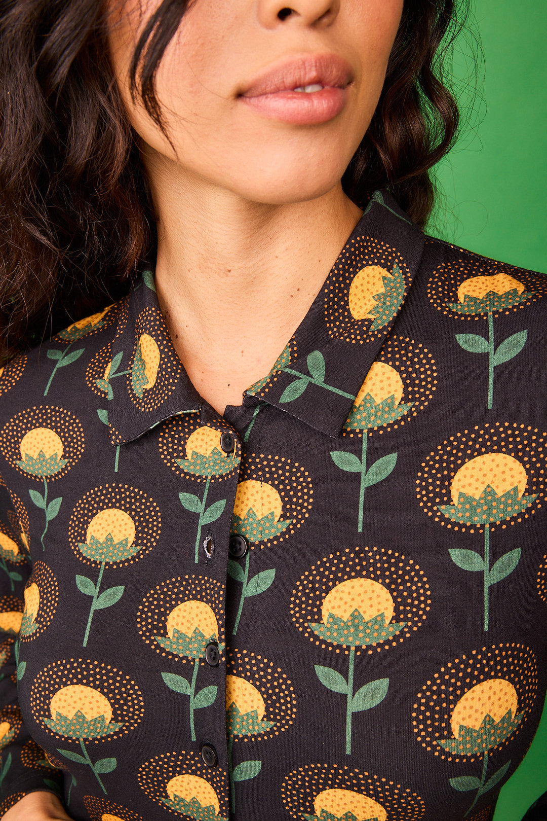 Robe courte à fleurs jaunes Elfe