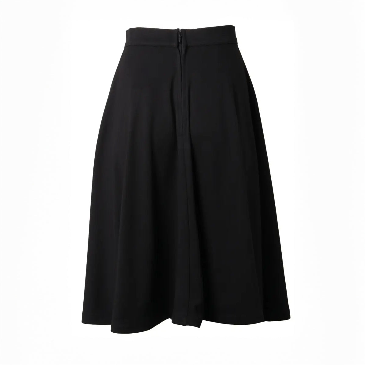 Falda midi negra de corte evasé