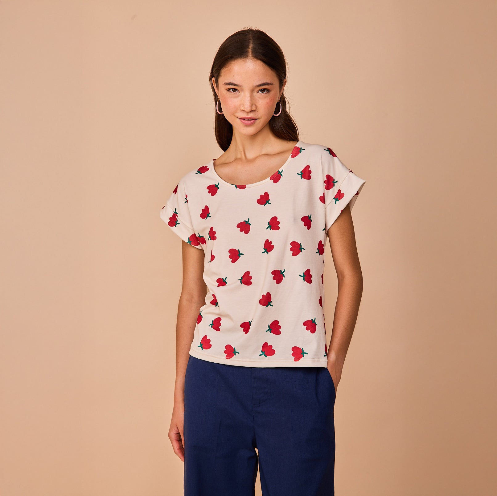 Camiseta Luaña Flor Rojo