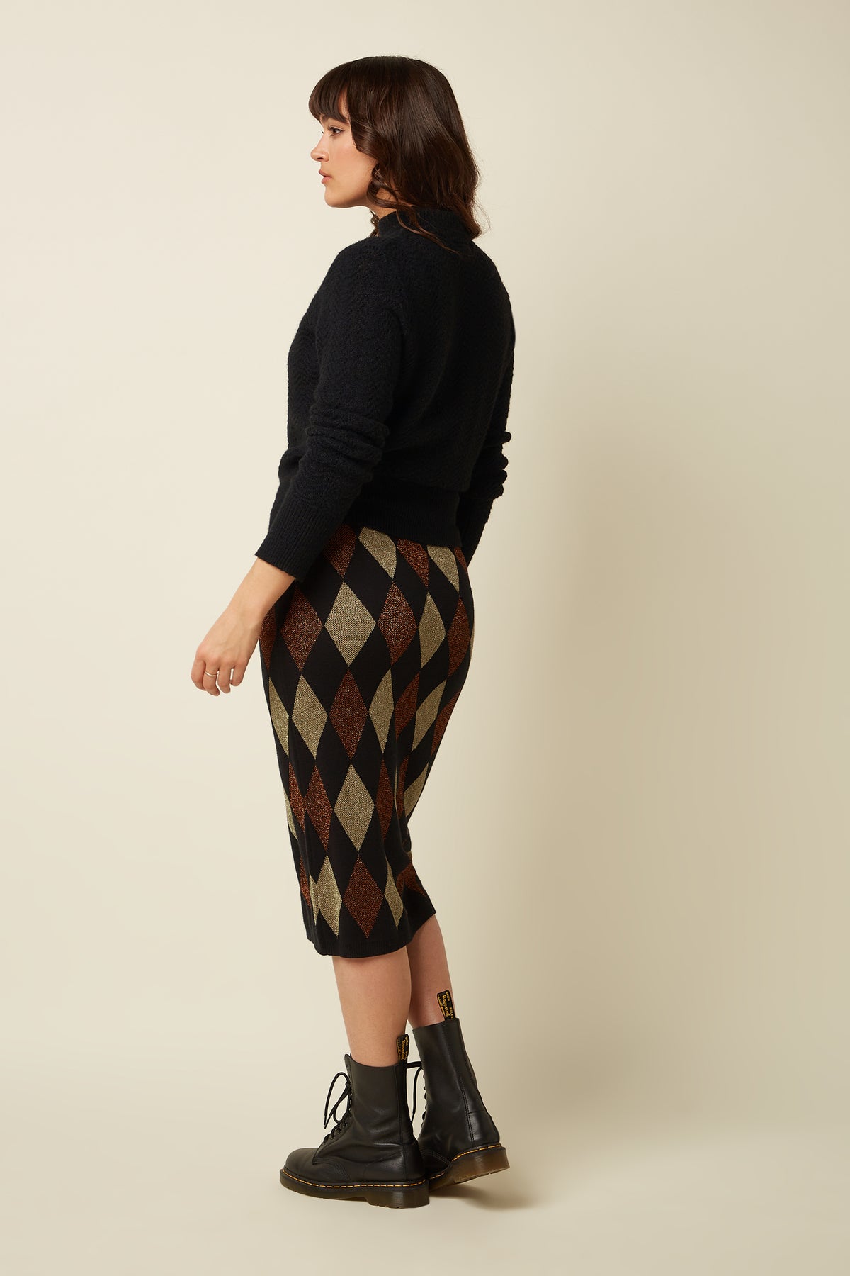 Falda midi Glim negra