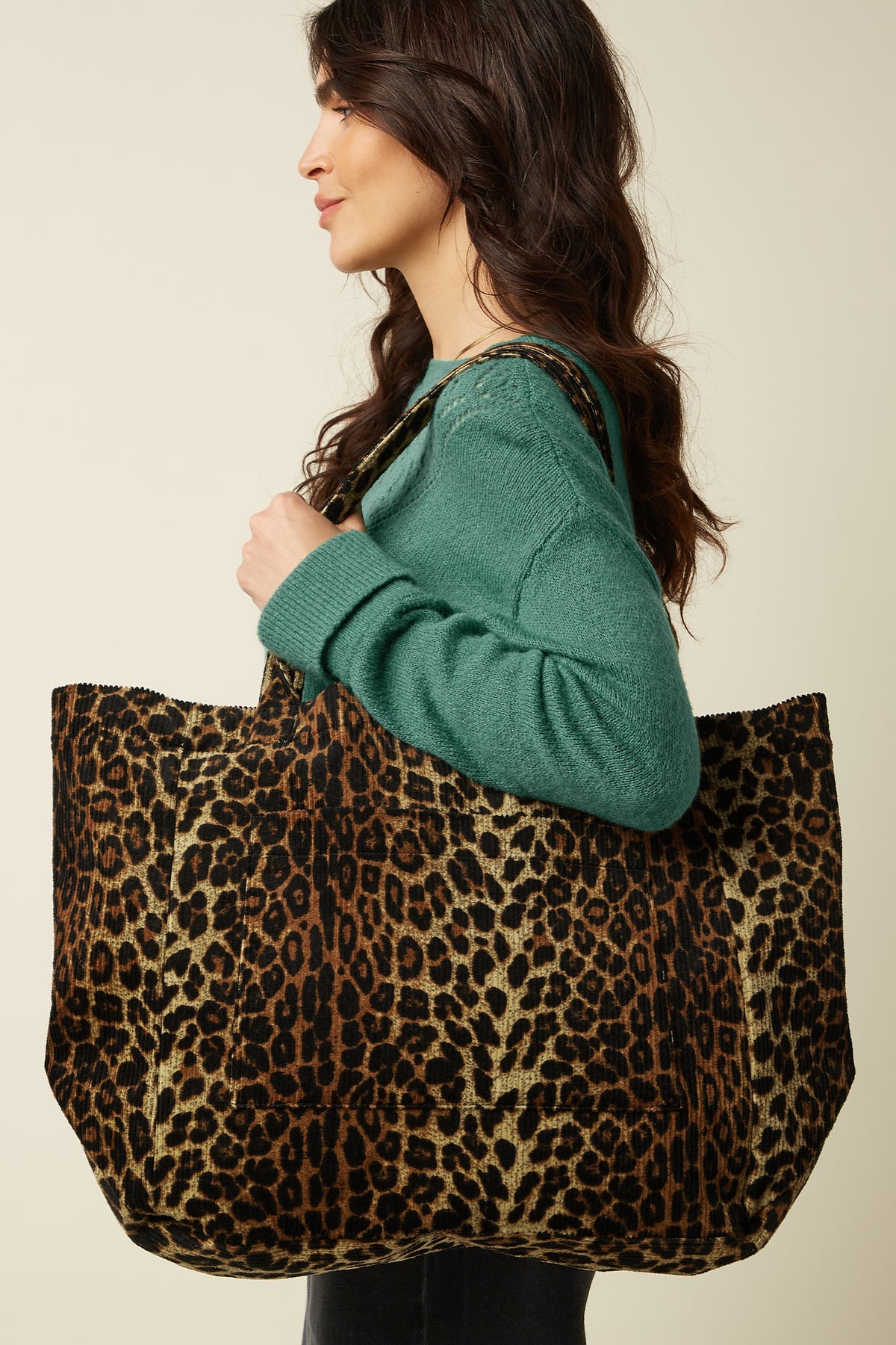 Bolso shopper de pana natural
