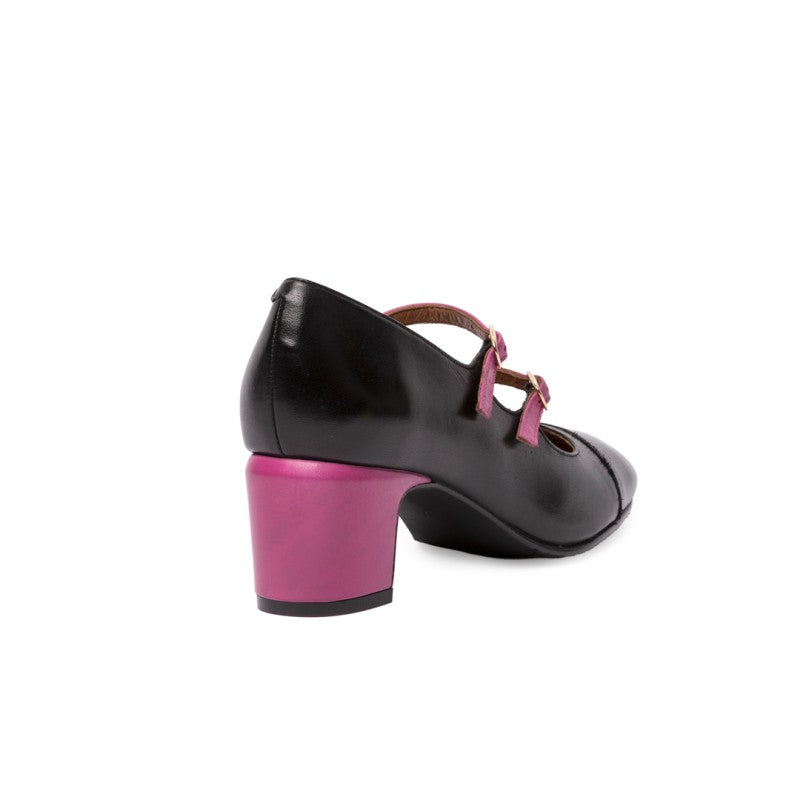 Marcela negro y fucsia